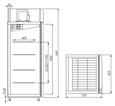 2 Шкаф для созревания мяса и сыра Полюс M700GN-1-G-HHC 0430