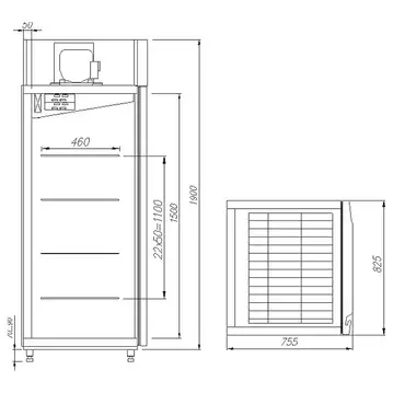 3 Шкаф для созревания мяса и сыра Полюс M700GN-1-G-HHC 9005