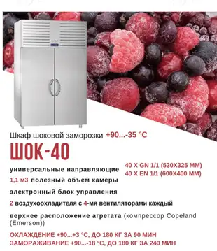 239e0d5c467d5506e6cc21385ce4860103a8e9f6 Шкаф шоковой заморозки для ягод Abat ШОК-40