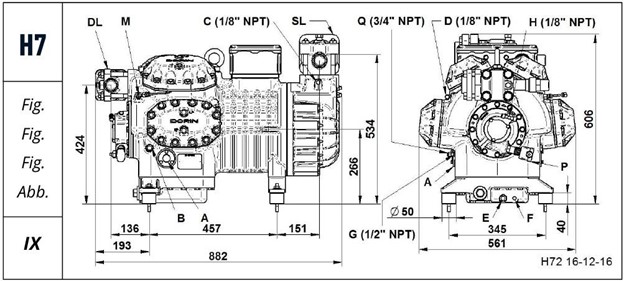 Схема компрессора Dorin H7 H5500CC Схема компрессора Dorin H7 H5500CC
